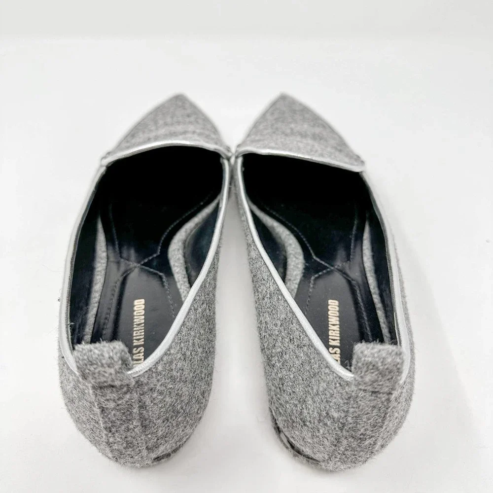 Nicholas Kirkwood Beya Wool Gray Flats Loafers Pointed Toe EU 39 US 9 - Picture 12 of 12